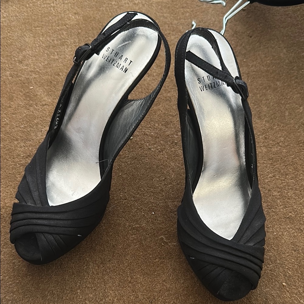 Stuart Weitzman Black Slingback Heels